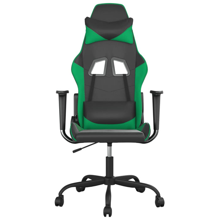 Scaun de gaming de masaj, negru și verde, piele ecologică - WALTI WALTI