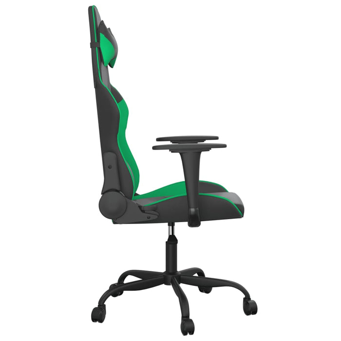 Scaun de gaming de masaj, negru și verde, piele ecologică - WALTI WALTI