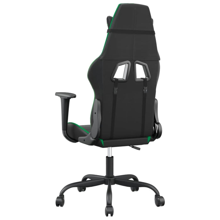 Scaun de gaming de masaj, negru și verde, piele ecologică - WALTI WALTI