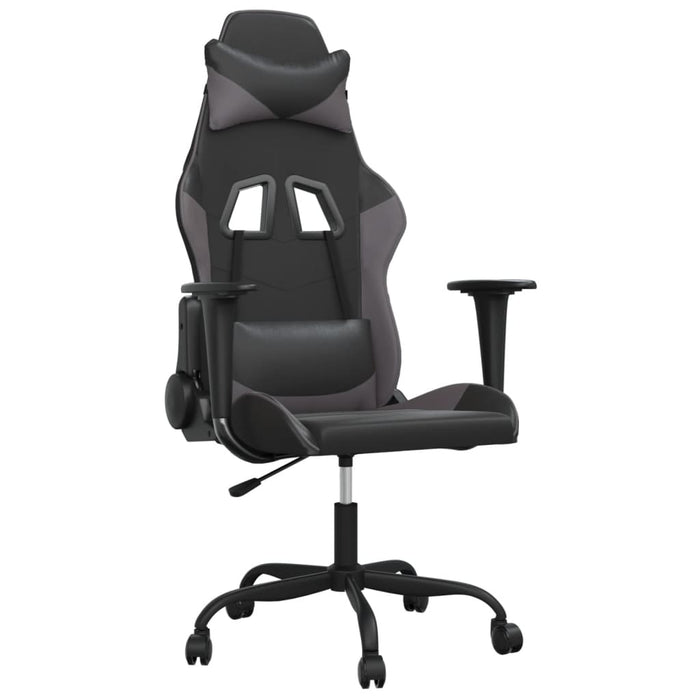 Scaun de gaming de masaj, negru și gri, piele ecologică - WALTI WALTI