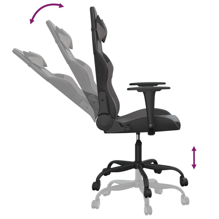 Scaun de gaming de masaj, negru și gri, piele ecologică - WALTI WALTI