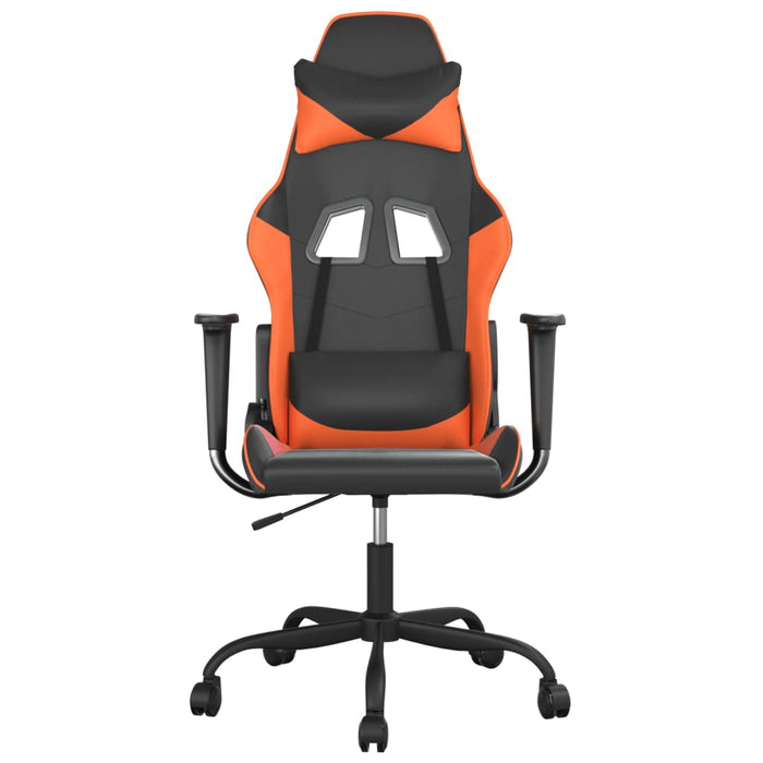 Scaun de gaming de masaj, negru și portocaliu, piele ecologică - WALTI WALTI