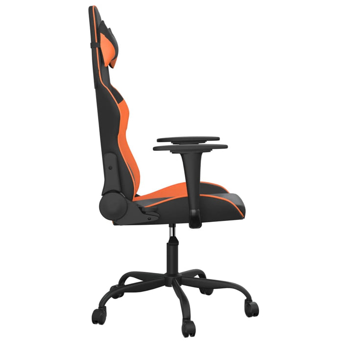Scaun de gaming de masaj, negru și portocaliu, piele ecologică - WALTI WALTI