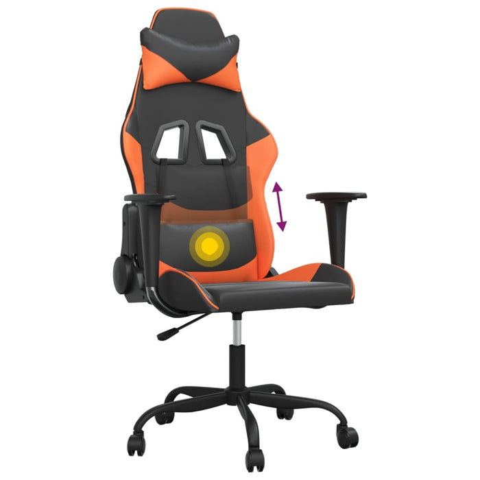 Scaun de gaming de masaj, negru și portocaliu, piele ecologică - WALTI WALTI