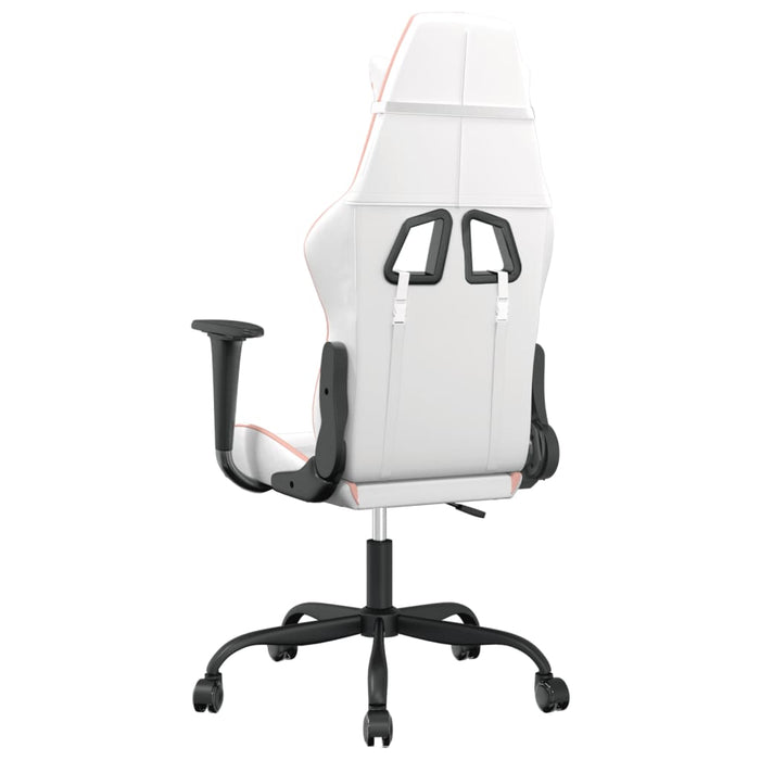 Scaun de gaming de masaj, alb și roz, piele ecologică - WALTI WALTI