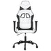 Scaun de gaming de masaj, alb și negru, piele ecologică - WALTI WALTI