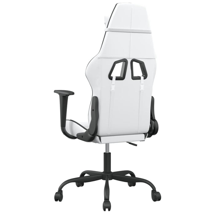 Scaun de gaming de masaj, alb și negru, piele ecologică - WALTI WALTI