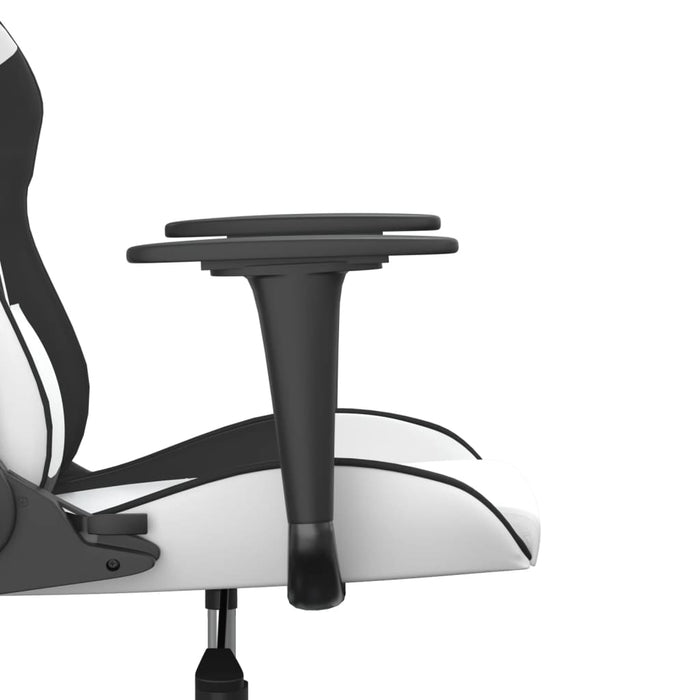 Scaun de gaming de masaj, alb și negru, piele ecologică - WALTI WALTI