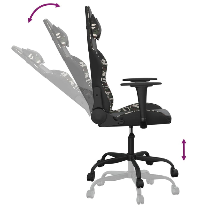 Scaun de gaming de masaj, negru și camuflaj, piele ecologică - WALTI WALTI
