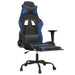 Scaun de gaming masaj/suport picioare negru&albastru piele eco - WALTI WALTI