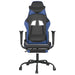 Scaun de gaming masaj/suport picioare negru&albastru piele eco - WALTI WALTI