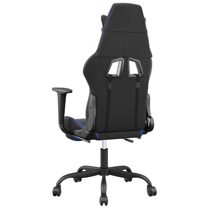 Scaun de gaming masaj/suport picioare negru&albastru piele eco - WALTI WALTI