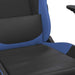 Scaun de gaming masaj/suport picioare negru&albastru piele eco - WALTI WALTI