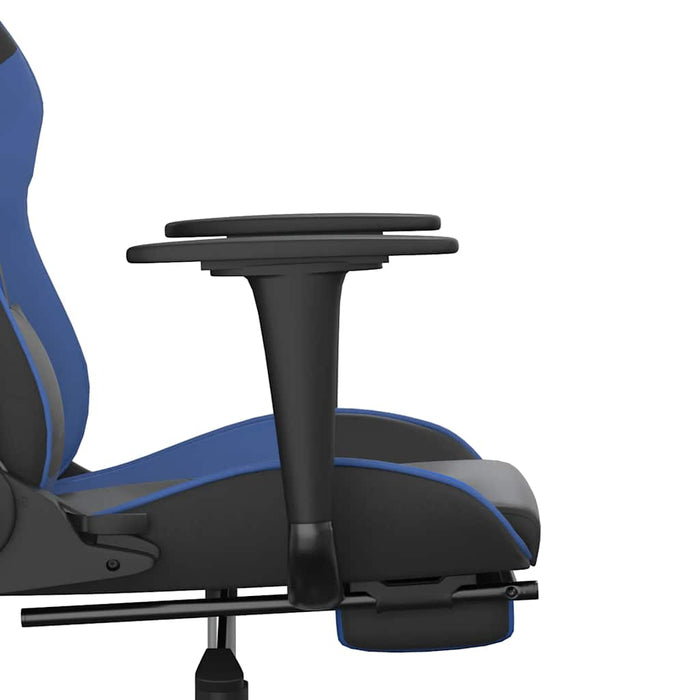 Scaun de gaming masaj/suport picioare negru&albastru piele eco - WALTI WALTI