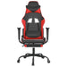 Scaun de gaming cu masaj/suport picioare, negru/roșu, piele eco - WALTI WALTI