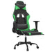 Scaun gaming de masaj/suport picioare, negru/verde, piele eco - WALTI WALTI