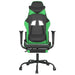 Scaun gaming de masaj/suport picioare, negru/verde, piele eco - WALTI WALTI