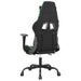 Scaun gaming de masaj/suport picioare, negru/verde, piele eco - WALTI WALTI