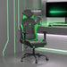 Scaun gaming de masaj/suport picioare, negru/verde, piele eco - WALTI WALTI