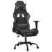 Scaun de gaming cu masaj/suport picioare, negru/gri, piele eco - WALTI WALTI