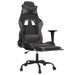 Scaun de gaming cu masaj/suport picioare, negru/gri, piele eco - WALTI WALTI