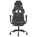 Scaun de gaming cu masaj/suport picioare, negru/gri, piele eco - WALTI WALTI