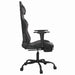 Scaun de gaming cu masaj/suport picioare, negru/gri, piele eco - WALTI WALTI