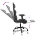 Scaun de gaming cu masaj/suport picioare, negru/gri, piele eco - WALTI WALTI