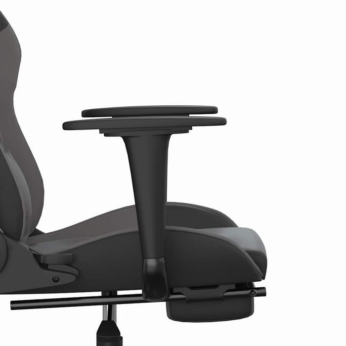 Scaun de gaming cu masaj/suport picioare, negru/gri, piele eco - WALTI WALTI