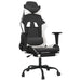 Scaun de gaming masaj/suport picioare alb/negru piele eco - WALTI WALTI