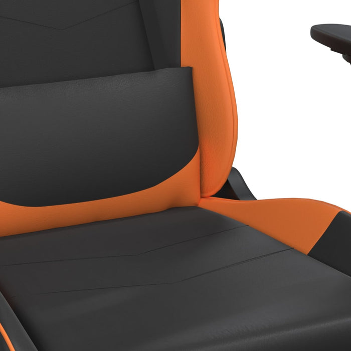Scaun gaming masaj/suport picioare, negru/portocaliu, piele eco - WALTI WALTI