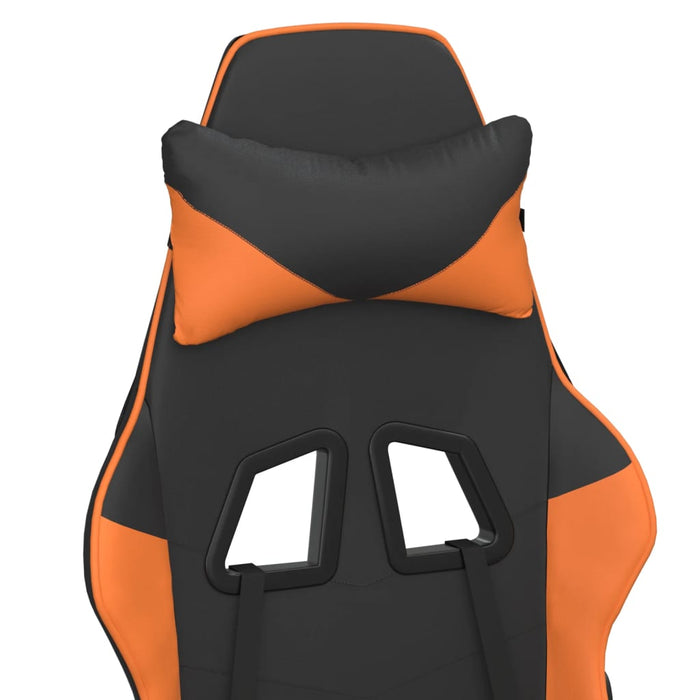 Scaun gaming masaj/suport picioare, negru/portocaliu, piele eco - WALTI WALTI