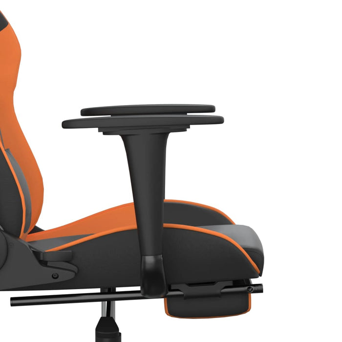 Scaun gaming masaj/suport picioare, negru/portocaliu, piele eco - WALTI WALTI