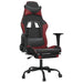 Scaun de gaming masaj/suport picioare negru/roșu vin piele eco - WALTI WALTI