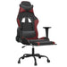 Scaun de gaming masaj/suport picioare negru/roșu vin piele eco - WALTI WALTI