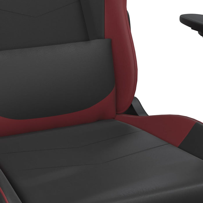 Scaun de gaming masaj/suport picioare negru/roșu vin piele eco - WALTI WALTI
