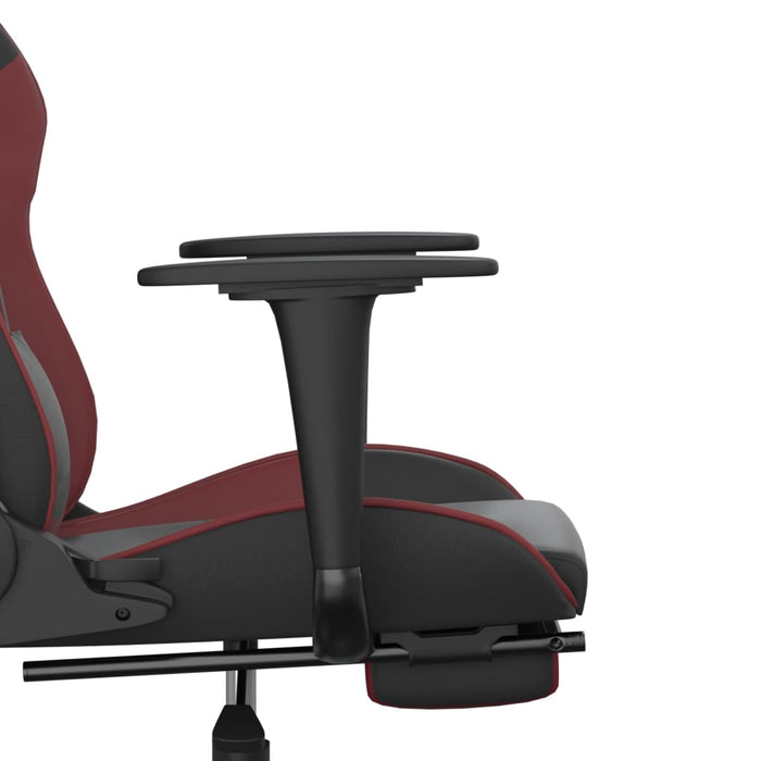 Scaun de gaming masaj/suport picioare negru/roșu vin piele eco - WALTI WALTI