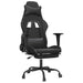 Scaun de gaming cu masaj/suport picioare, negru, piele eco - WALTI WALTI