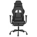 Scaun de gaming cu masaj/suport picioare, negru, piele eco - WALTI WALTI