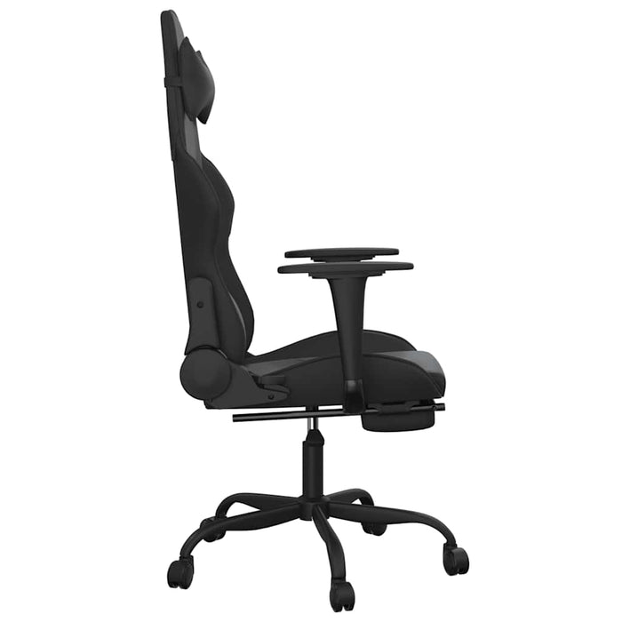 Scaun de gaming cu masaj/suport picioare, negru, piele eco - WALTI WALTI