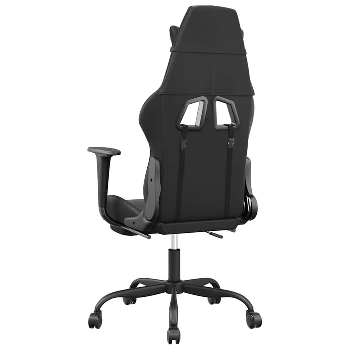Scaun de gaming cu masaj/suport picioare, negru, piele eco - WALTI WALTI