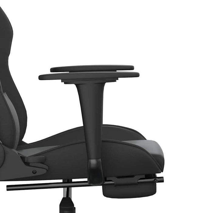 Scaun de gaming cu masaj/suport picioare, negru, piele eco - WALTI WALTI