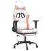 Scaun gaming de masaj/suport picioare, alb/roz, piele ecologică - WALTI WALTI