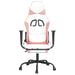 Scaun gaming de masaj/suport picioare, alb/roz, piele ecologică - WALTI WALTI