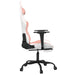 Scaun gaming de masaj/suport picioare, alb/roz, piele ecologică - WALTI WALTI