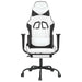 Scaun de gaming masaj/suport picioare alb/negru piele eco - WALTI WALTI