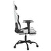 Scaun de gaming masaj/suport picioare alb/negru piele eco - WALTI WALTI