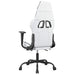 Scaun de gaming masaj/suport picioare alb/negru piele eco - WALTI WALTI