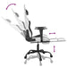 Scaun de gaming masaj/suport picioare alb/negru piele eco - WALTI WALTI