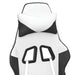 Scaun de gaming masaj/suport picioare alb/negru piele eco - WALTI WALTI